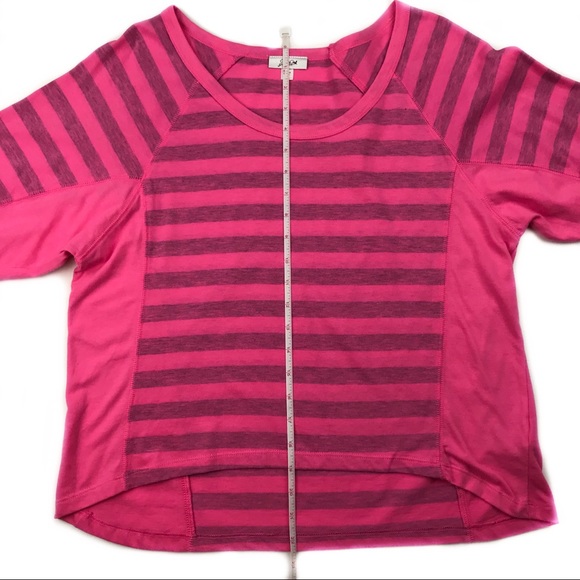 Graine Junior’s XL Hi-Low Top Pink Gray Stripes - Picture 4 of 8